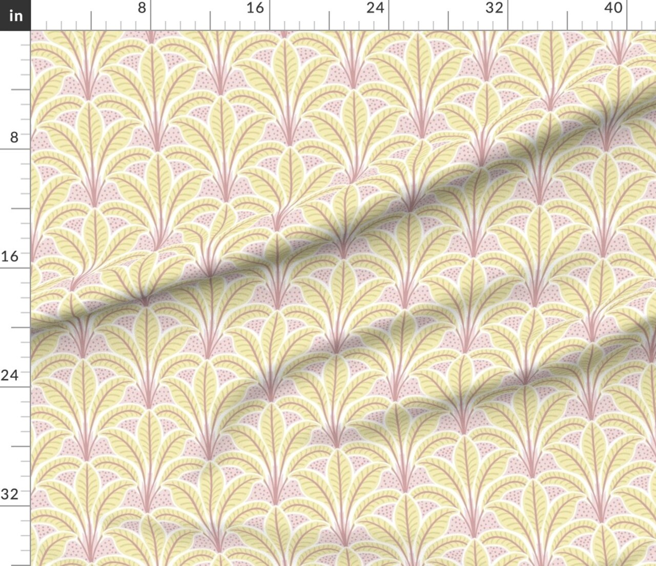 Pastel Palm Tropical Pink Yellow Feminine Cheerful Playful Delicate Romantic Custom Printed Fabric by Spoonflower Various Fabrics by the Yard or Fat Quarter